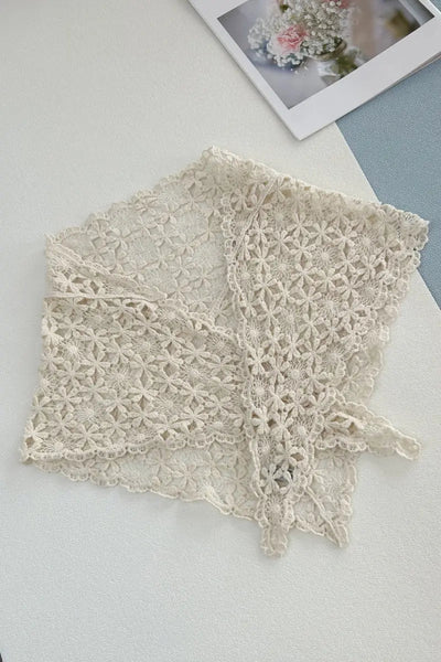 Hollow Out Floral Knit Crochet Scarf – 3 colors