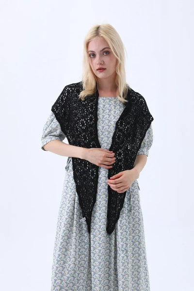 Crochet Lace Triangle Shawl – 3 colors