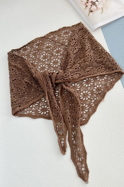 Crochet Lace Triangle Shawl – 3 colors