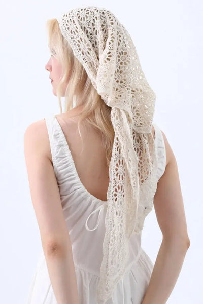 Crochet Lace Triangle Shawl – 3 colors