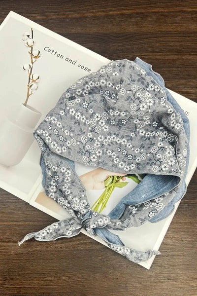 Floral Print Cotton Bandana Scarf 🌸 2 colors