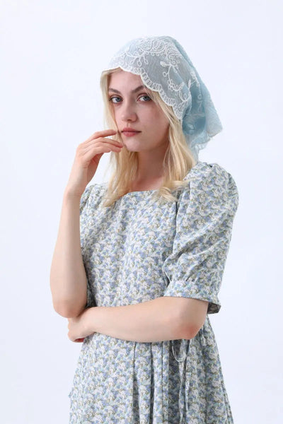 Floral Embroidered Triangle Headscarf – 3 colors