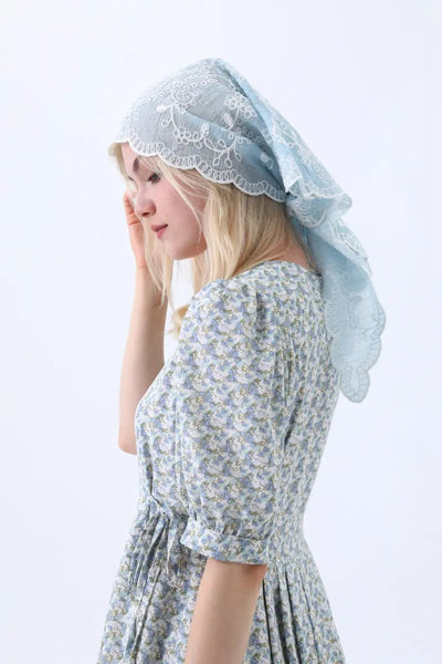 Floral Embroidered Triangle Headscarf – 3 colors