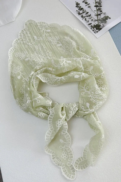 Floral Embroidered Triangle Headscarf – 3 colors