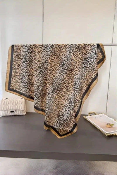 Classic Leopard Print Silk Scarf – Multi Purpose Neck & Head Wrap