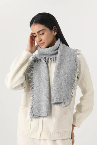 Women Solid Color Fringe Knit Scarf Soft Warm Plain Tassel Winter Wrap 🧣🤎 Leto Collection