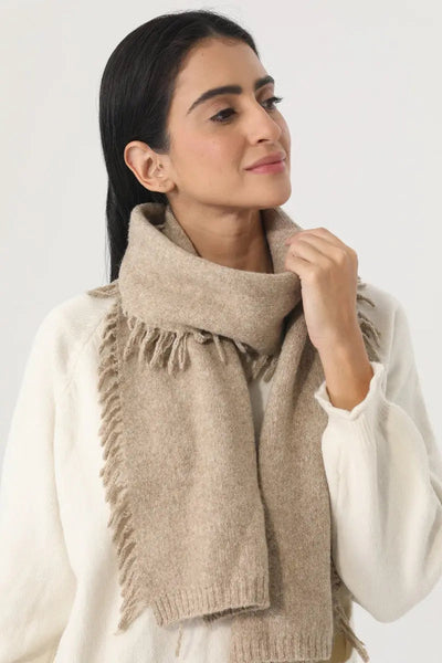 Women Solid Color Fringe Knit Scarf Soft Warm Plain Tassel Winter Wrap 🧣🤎 Leto Collection