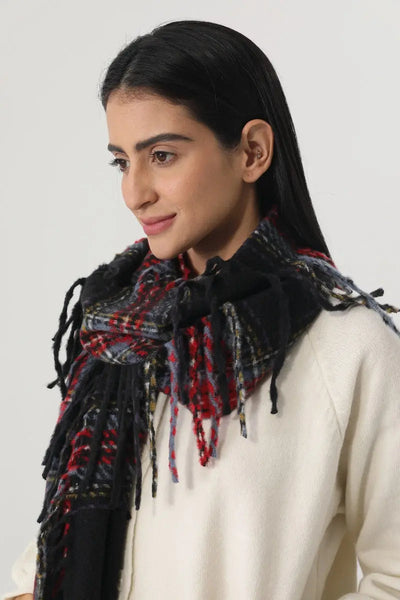 Vintage Plaid Tassel Women Warm Winter Neck Wrap Shawl 🧣🍂 leto-collection