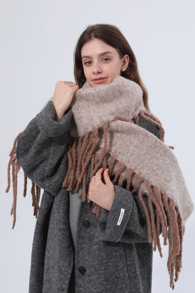 Women Thick Knit Chunky Tassel Winter Scarf Shawl Wrap Leto Collection