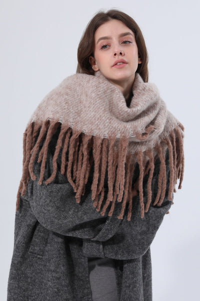 Women Thick Knit Chunky Tassel Winter Scarf Shawl Wrap Leto Collection