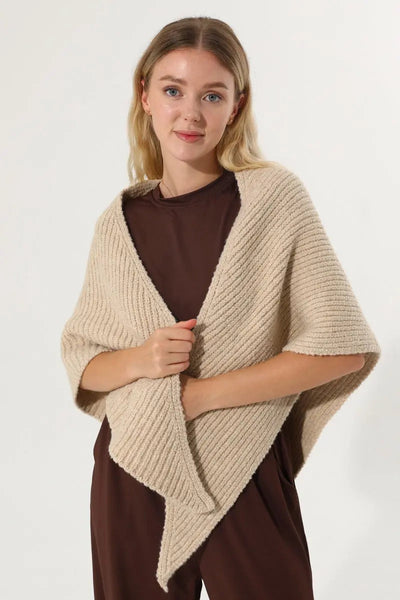 Multi‑Way Wear Ribbed Knit Warm Women Shawl Wrap Leto Collection