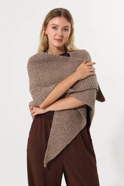 Multi‑Way Wear Ribbed Knit Warm Women Shawl Wrap Leto Collection