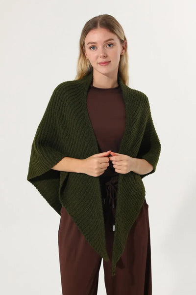 Multi‑Way Wear Ribbed Knit Warm Women Shawl Wrap Leto Collection