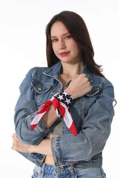 USA Flag Bandana – Cotton Star Stripe Scarf Leto Collection
