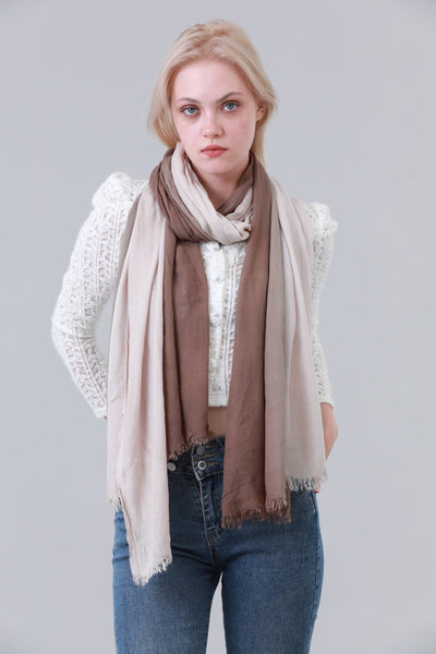 Ombre Color Block Tassel Long Scarf for Women Leto Collection