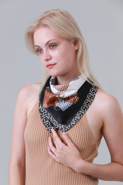 Vintage Polka Dot Print Women Silk Feel Scarf Leto Collection
