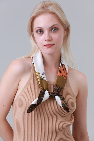 Vintage Polka Dot Print Women Silk Feel Scarf Leto Collection