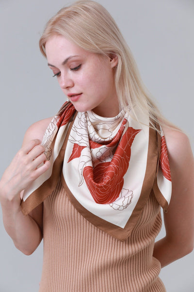 Vintage Floral Silky Feel Multi-purpose Scarf for Women Leto Collection