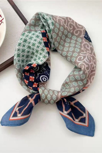 Women Artistic Scarf with Patchwork Floral & Dot Print Leto Collection