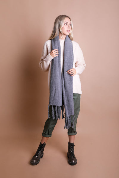 Ultra-Soft Boucle Tassel Scarf (4 colors)