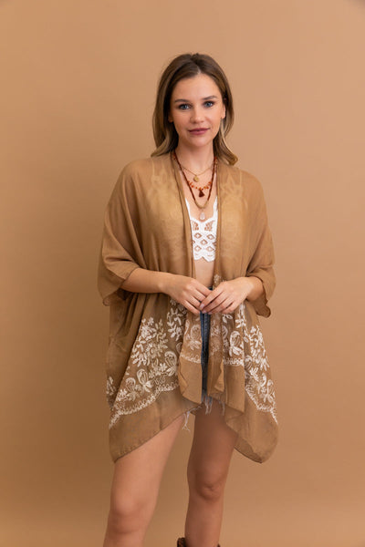 Enchanted Bloom Embroidered Kimono