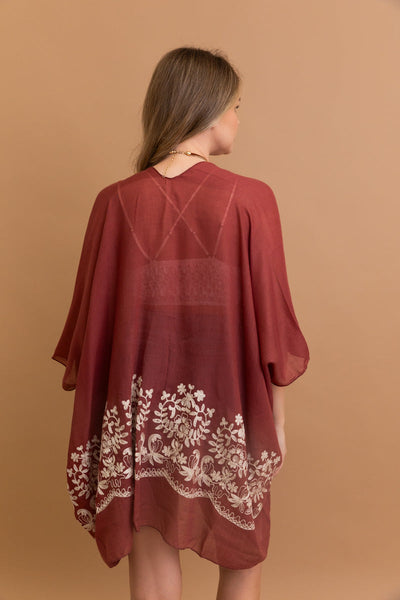 Enchanted Bloom Embroidered Kimono