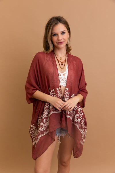 Enchanted Bloom Embroidered Kimono