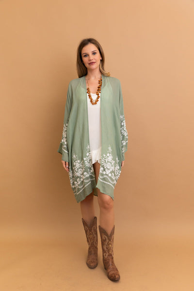 Blossom Breeze Embroidered Kimono