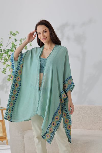 Gypsy Soul: Bohemian Embroidered Trim Kimono