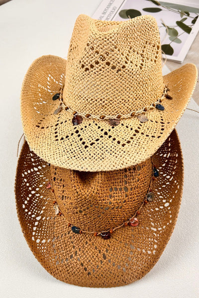 Woven Wide Brim Cowboy Hat – Textured Western Style 🤠🧢