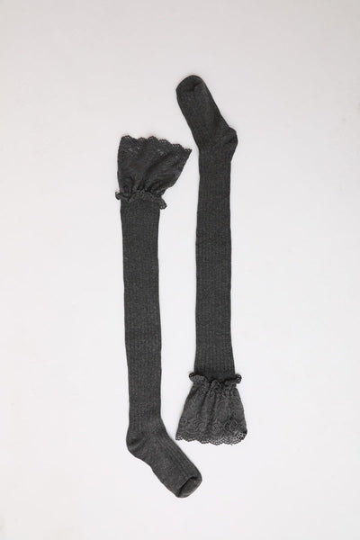 Lace Trimmed Knee-High Socks Leto Collection