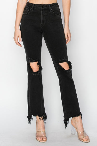 RISEN Distressed Black Jeans