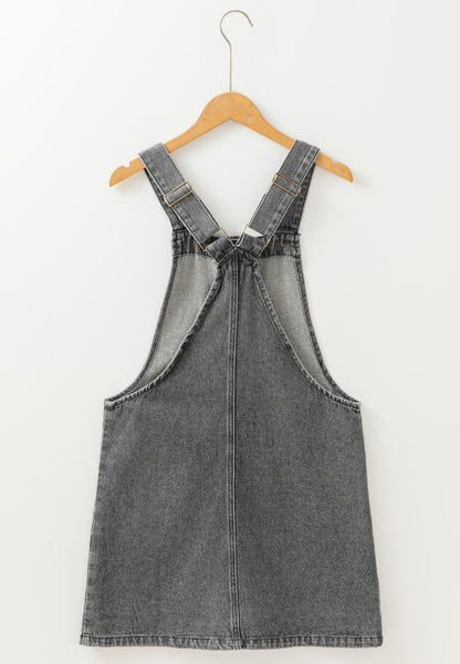 Grey Denim Overall Dress