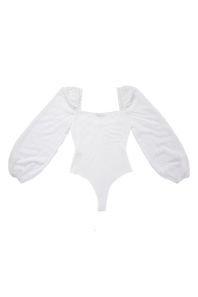 LS shirring sleeve bodysuit (2 colors)