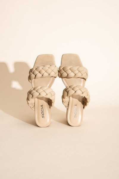 Braided Stras Mule Heels