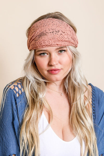 Bohemian Lace Headwrap Hats & Hair Mauve
