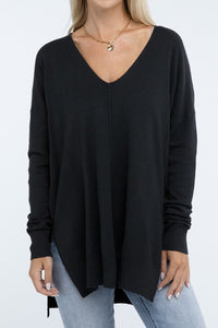 Hi-Low Hem Front Seam Sweater (5 colors)