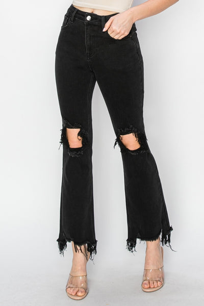 RISEN Distressed Black Jeans