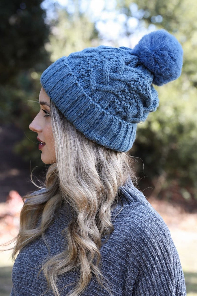 Cable Knit Pom Beanie – The of Gentry House