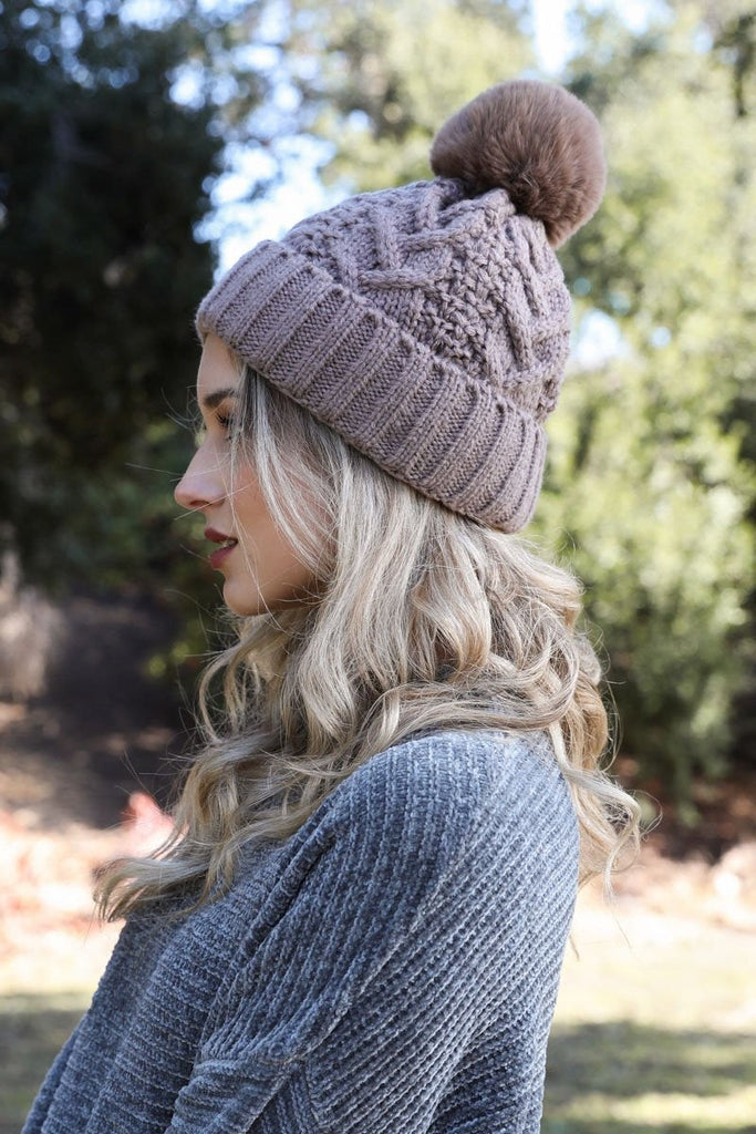 Cable Knit Pom Beanie – of Gentry House The