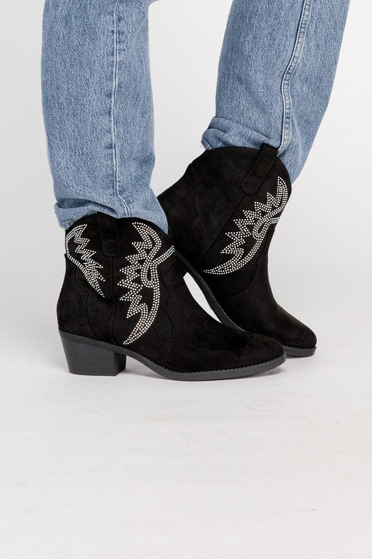 Rhinestone Western Booties