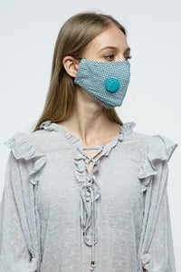 Colorful Gingham Respirator Face Masks Aqua