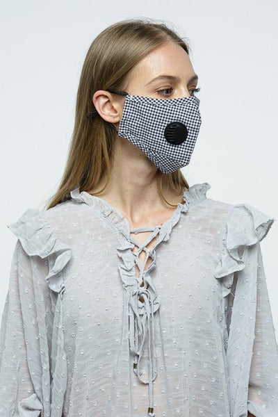 Colorful Gingham Respirator Face Masks Black