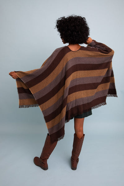 Cuddle Season Striped Knit Poncho🥰 Ponchos