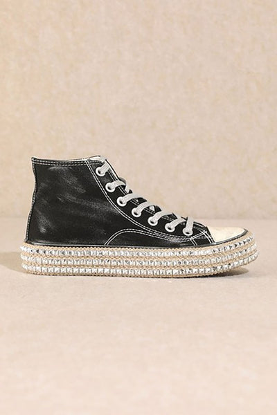 High Top Studded Sneakers (2 colors)