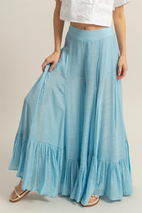 Size Small (2/4) SAMPLE // Blue Ruffle Pants