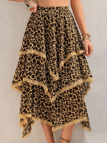 Lace Detail Layered Skirt-3 prints