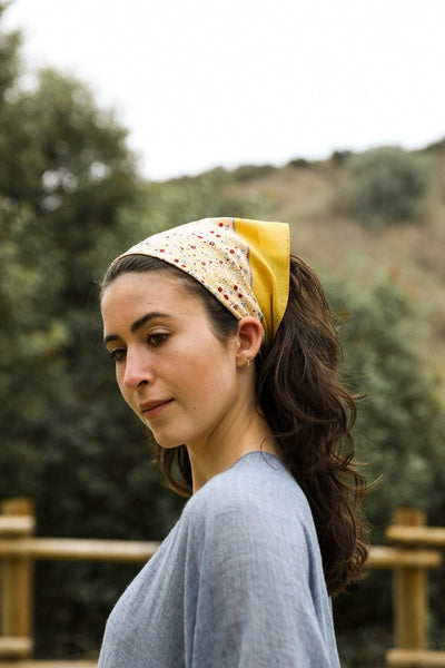 Ditsy Floral Bandana Hats & Hair Yellow