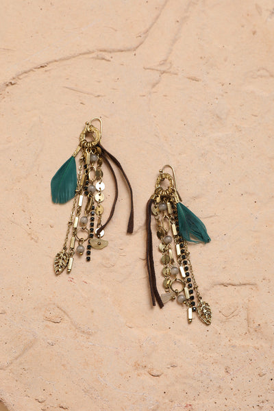 Feather Combo Dangling Earrings Jewelry