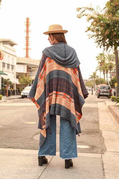Hooded Tartan Ruana Ponchos